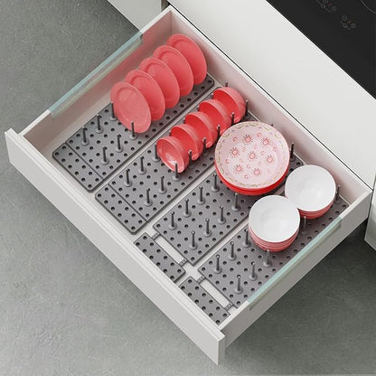 Kitchen Cupboard & Drawer Organizer – Pegboard Tray for Cabinets, Utensils & Kitchen Accessories