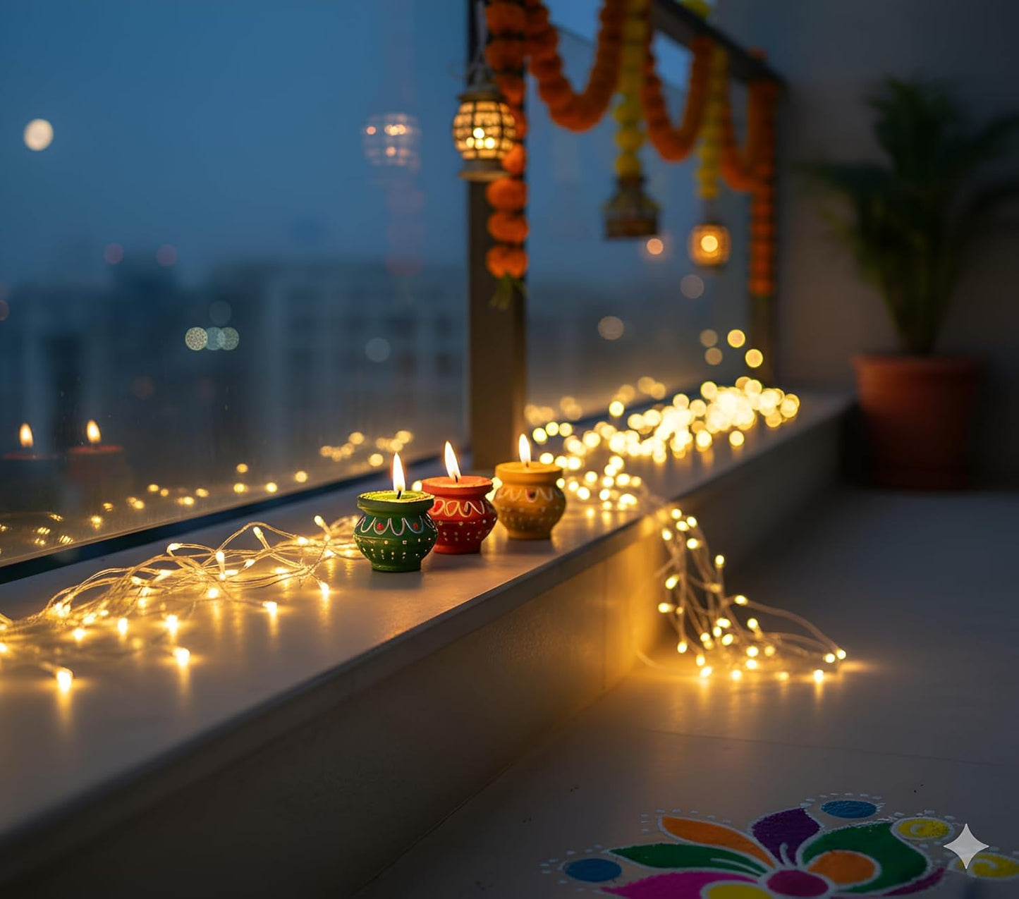 Matka Diya Candles Set (Pack of 4) | Decorative Tealight Candles for Home, Festival & Diwali Decoration Lights