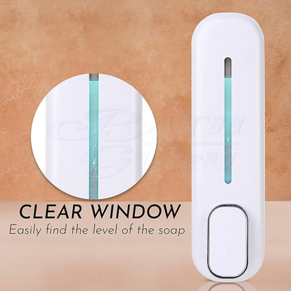 Wall-Mount Liquid Shampoo & Shower Gel Dispenser – Hand Pump for Hotel, Bathroom, or Home (White)