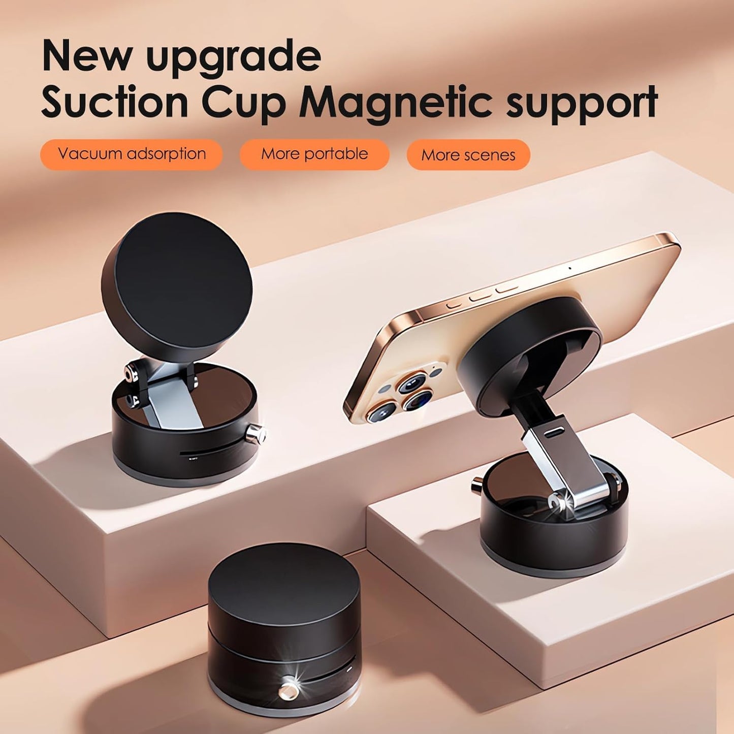 Vacuum Magnetic Suction Phone Holder – Universal Car Mount for Smartphones