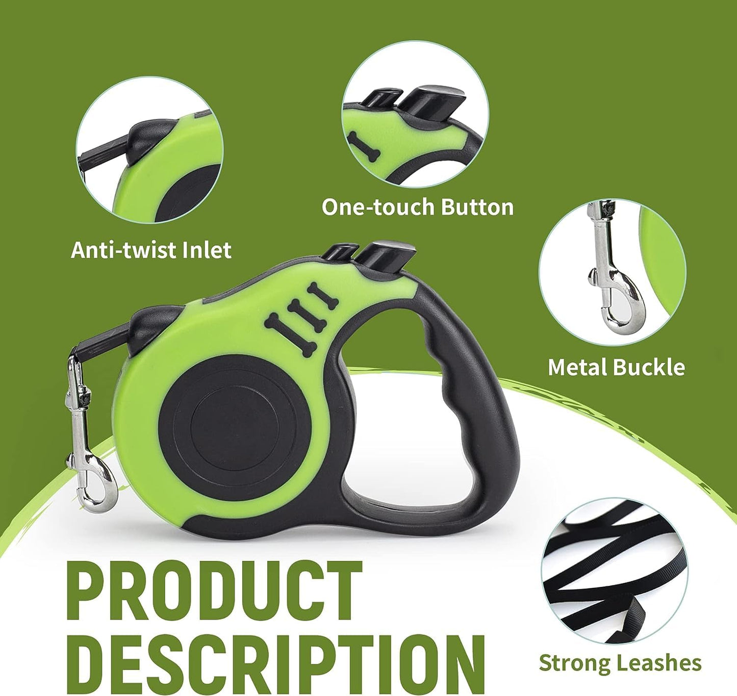 Heavy-Duty 500 cm Pet Leash for Dogs & Cats | Durable Nylon Strap with Comfortable Grip – Multicolor