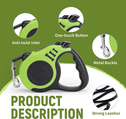 Heavy-Duty 500 cm Pet Leash for Dogs & Cats | Durable Nylon Strap with Comfortable Grip – Multicolor