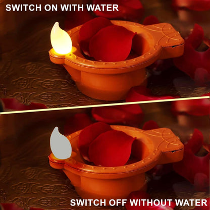 Water Sensor Floating LED Diya (Pack of 6) | Decorative LED Lamps for Diwali, Home & Festival Decoration
