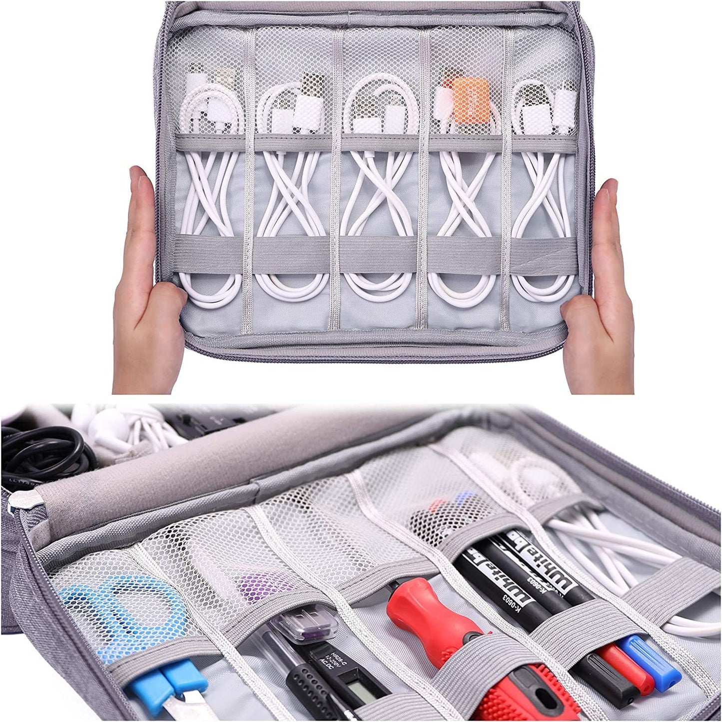 Universal Travel Gadget Organizer Bag – Compact Cable Storage Pouch for Cords, Chargers, Power Bank, Plug & Accessories