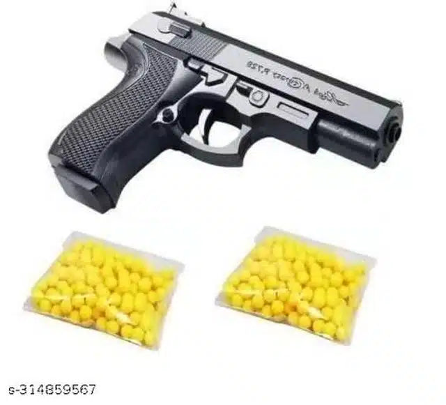 Action Force Toy Gun – Safe Plastic Bullets, Black & Yellow