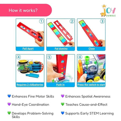 Train Toy Domino Set for Kids – BPA-Free Plastic, Fun Sound Effects, Educational Play