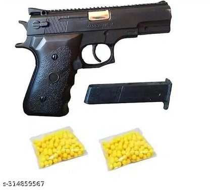 Action Force Toy Gun – Safe Plastic Bullets, Black & Yellow