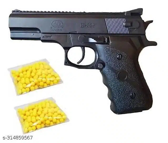 Action Force Toy Gun – Safe Plastic Bullets, Black & Yellow