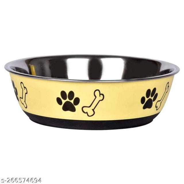 Stainless Steel Feeding Bowl for Pets (Multicolor, 700 ml) | Anti-Skid, Rust-Resistant, and Easy-to-Clean Food & Water Bowl for Dogs and Cats