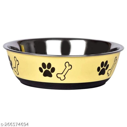 Stainless Steel Feeding Bowl for Pets (Multicolor, 700 ml) | Anti-Skid, Rust-Resistant, and Easy-to-Clean Food & Water Bowl for Dogs and Cats